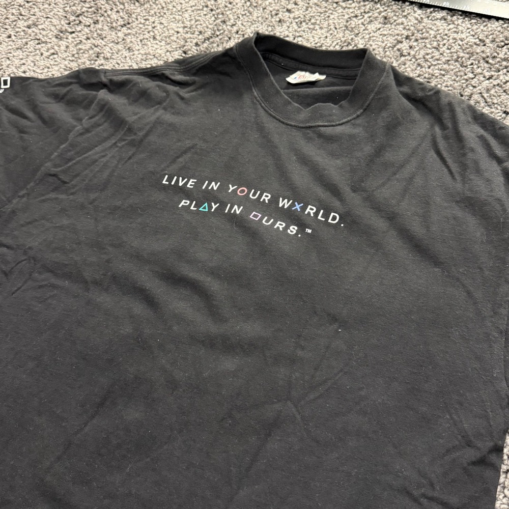 Vintage PlayStation Hanes Beefy-T Shirt Mens Black Excellent Graphic XL